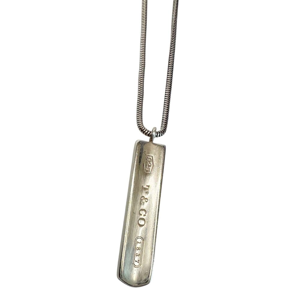 Tiffany & Co 1837 Silver Bar Necklace - Sterling Silver 17" - Picture 4 of 10